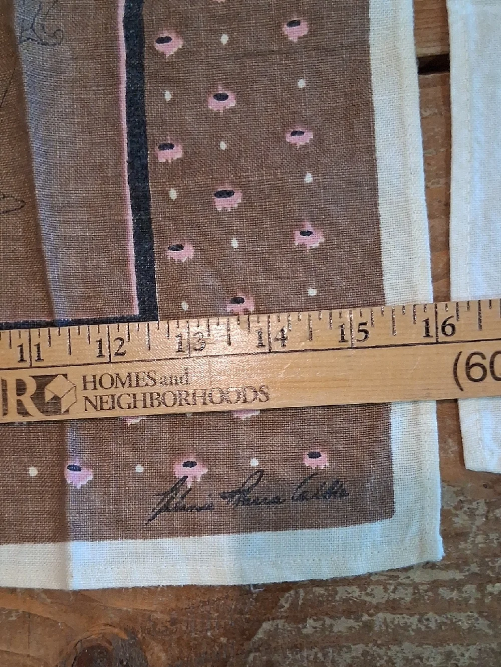 Vintage linen Tea Towels: 1 With Cute sewing Scene, 1 With Early American Pewter